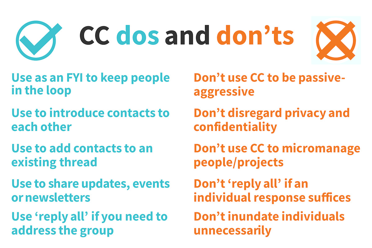 List of CC dos and don'ts